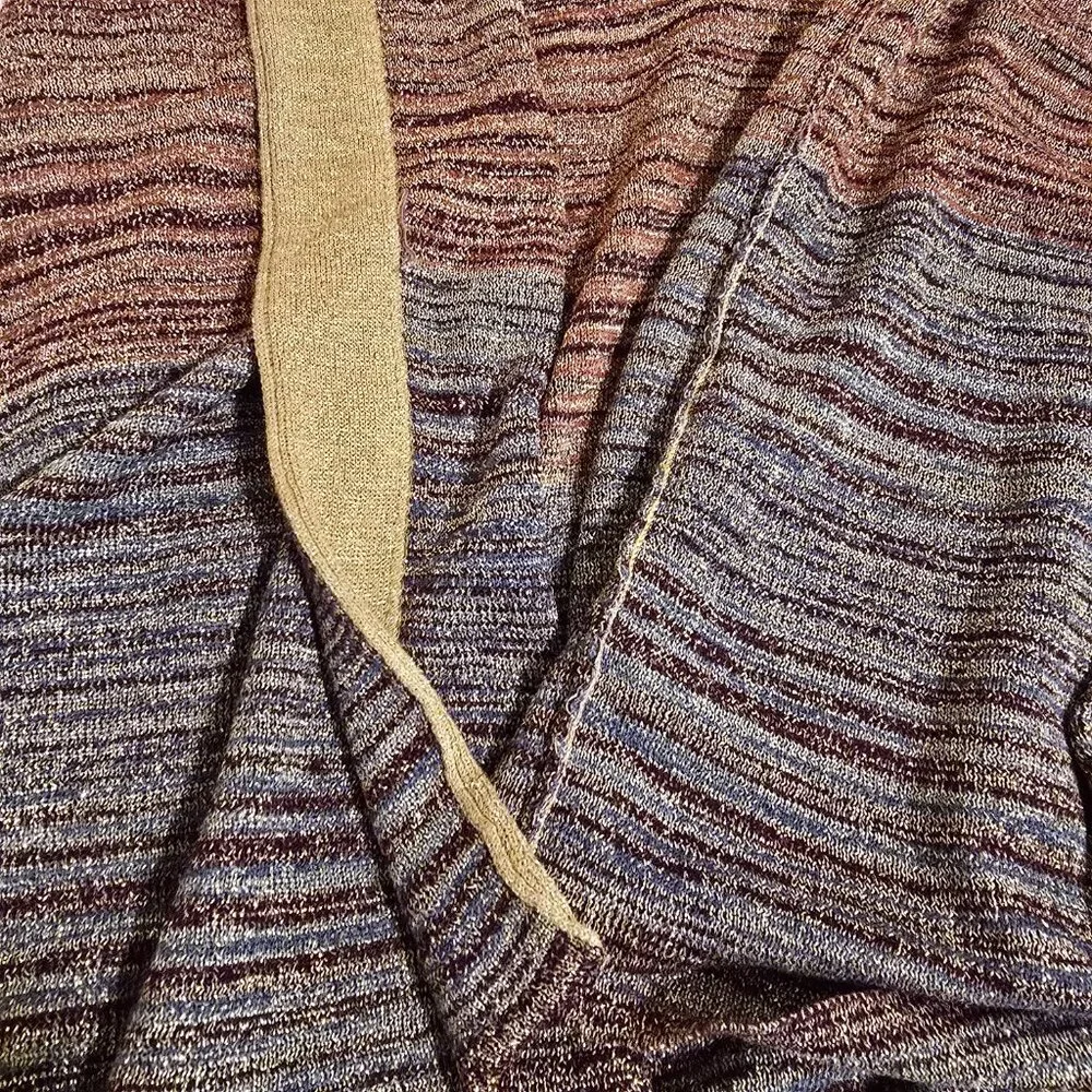 Peck & Peck Metallic Ombre Longline Open Front LS Cardigan